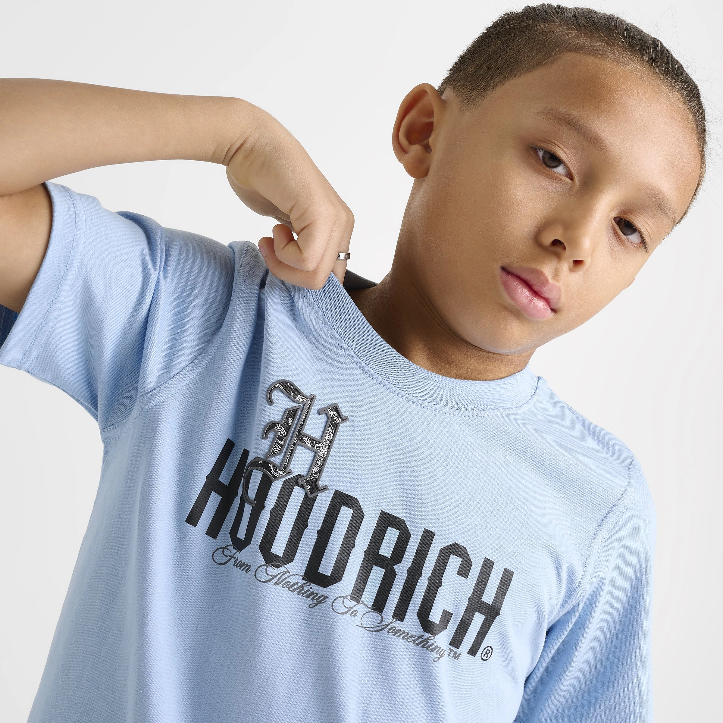 Hoodrich Junior Boys' Eterno T-Shirt Clear Sky / Black - Lava Smoke