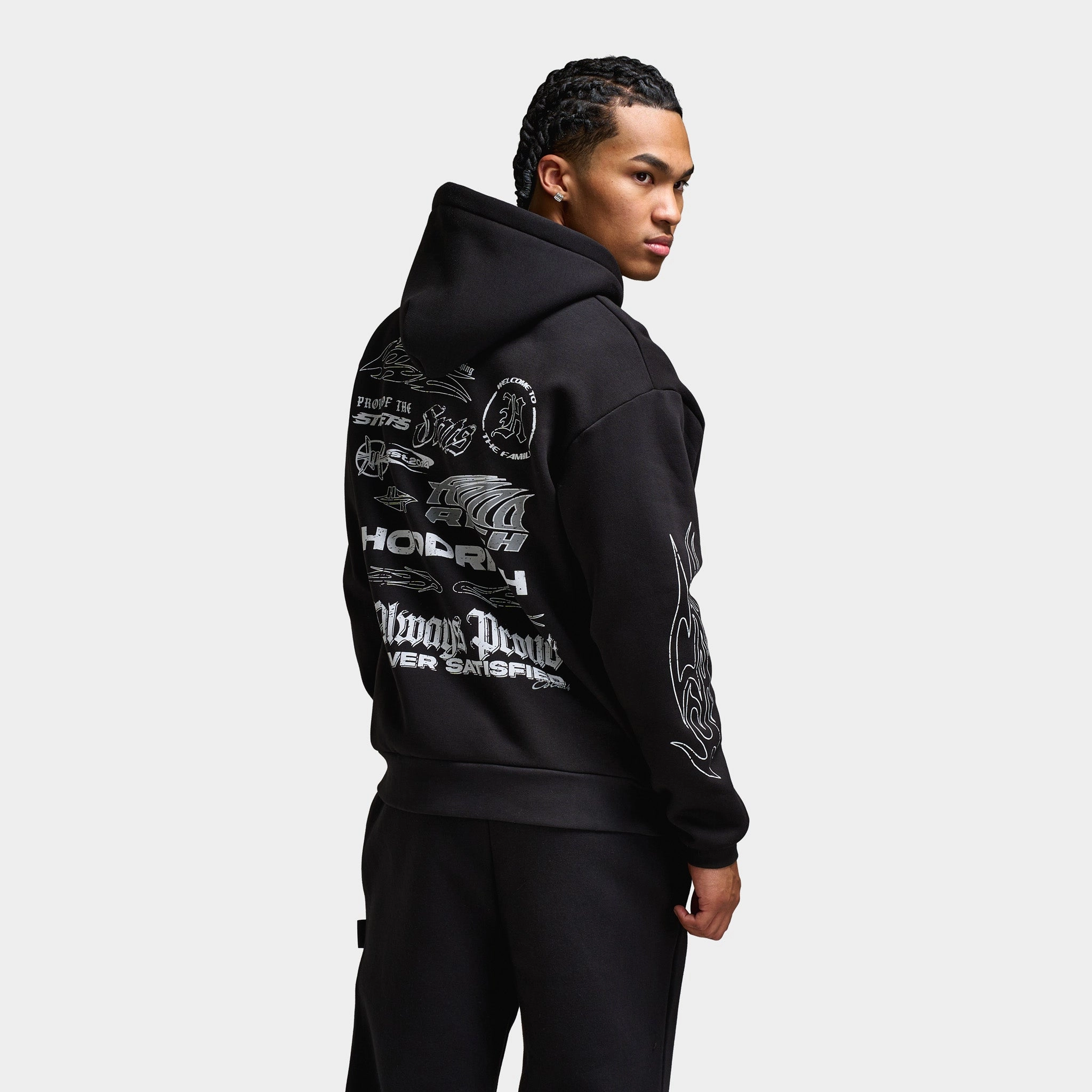 Hoodrich Oversized Chromatic Full Zip Hoodie Black / Grey