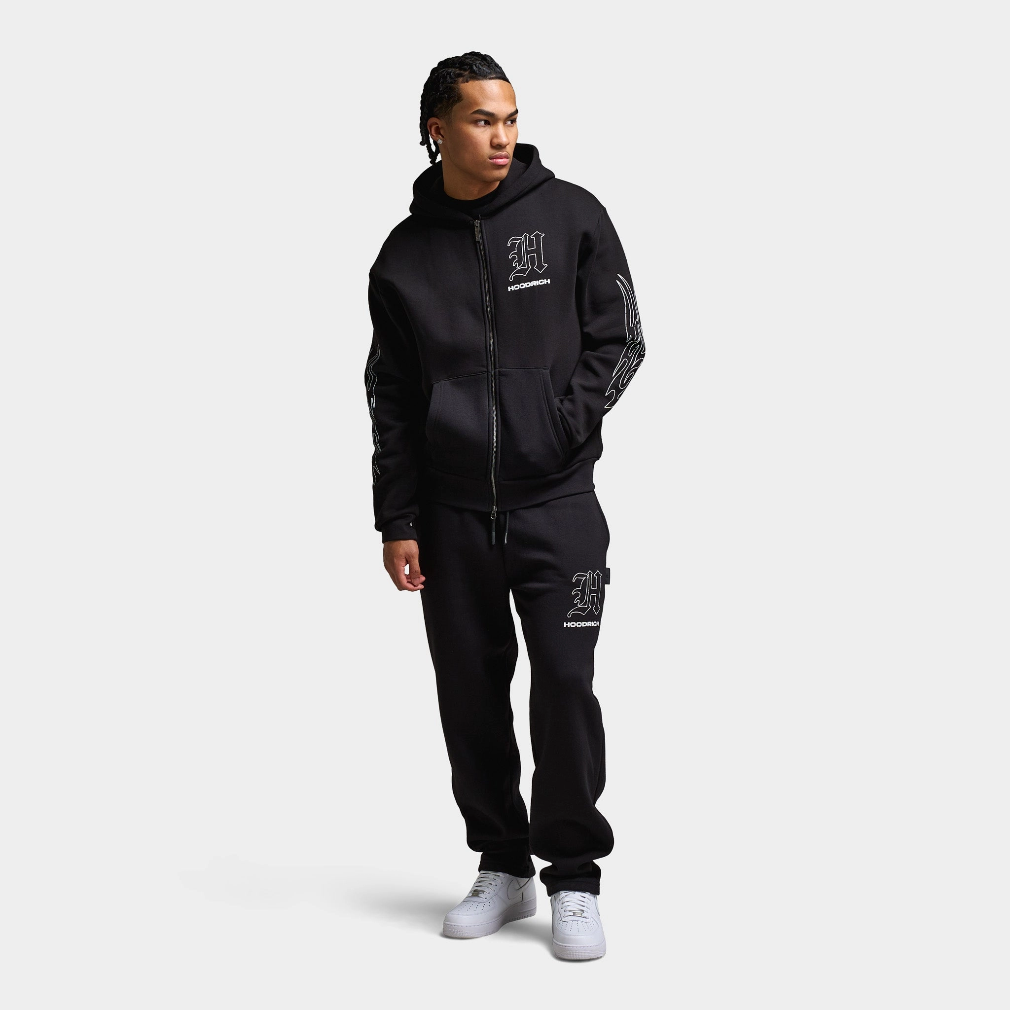 Hoodrich Oversized Chromatic Full Zip Hoodie Black / Grey