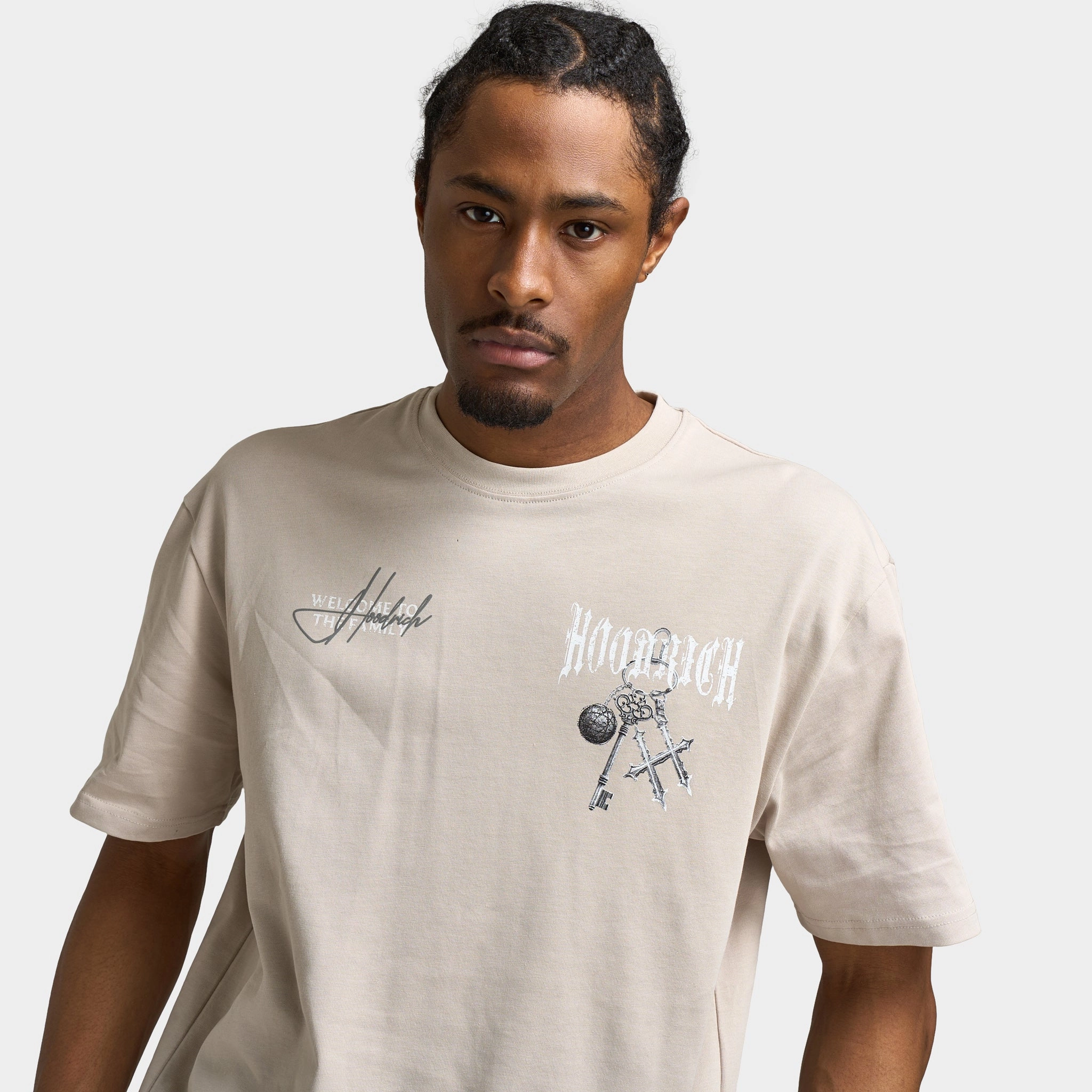 Hoodrich Rite Oversized Graphic T-Shirt Silver Grey / White - Monument