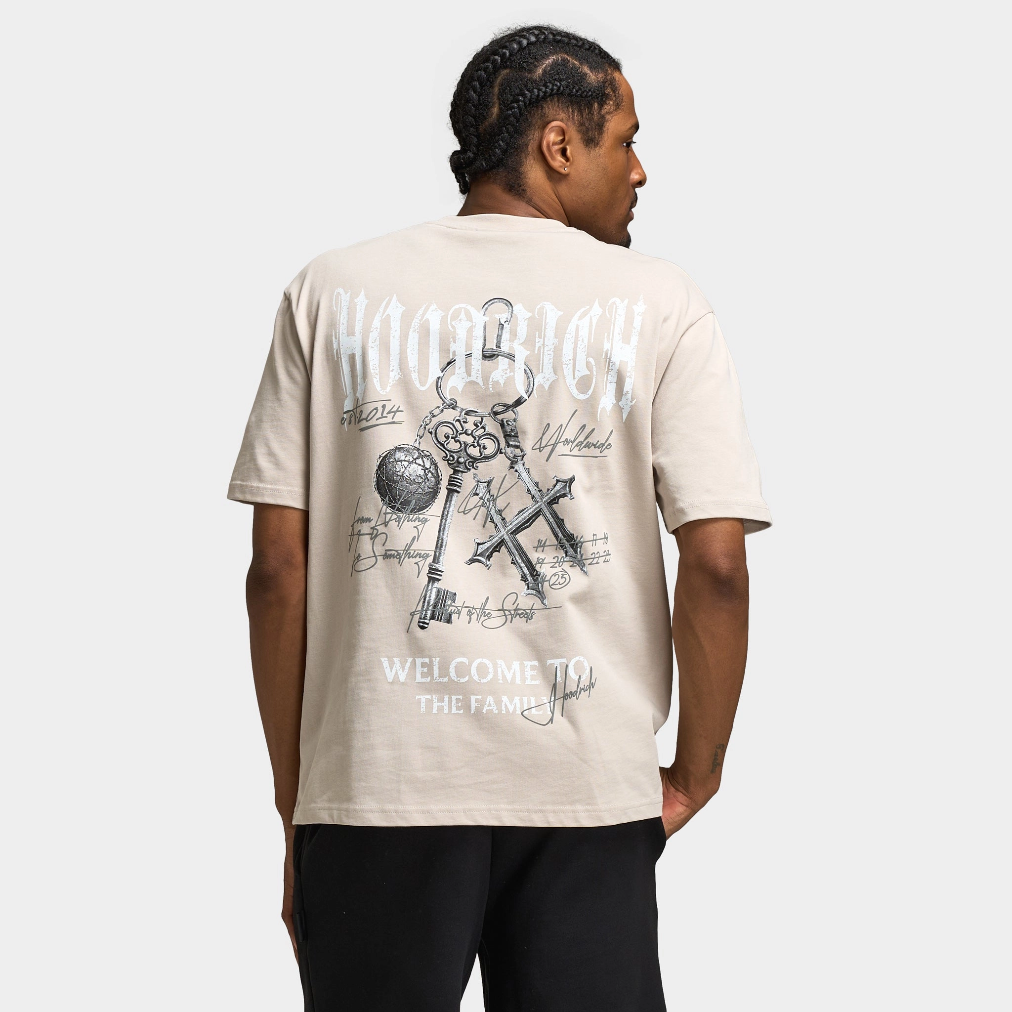 Hoodrich Rite Oversized Graphic T-Shirt Silver Grey / White - Monument
