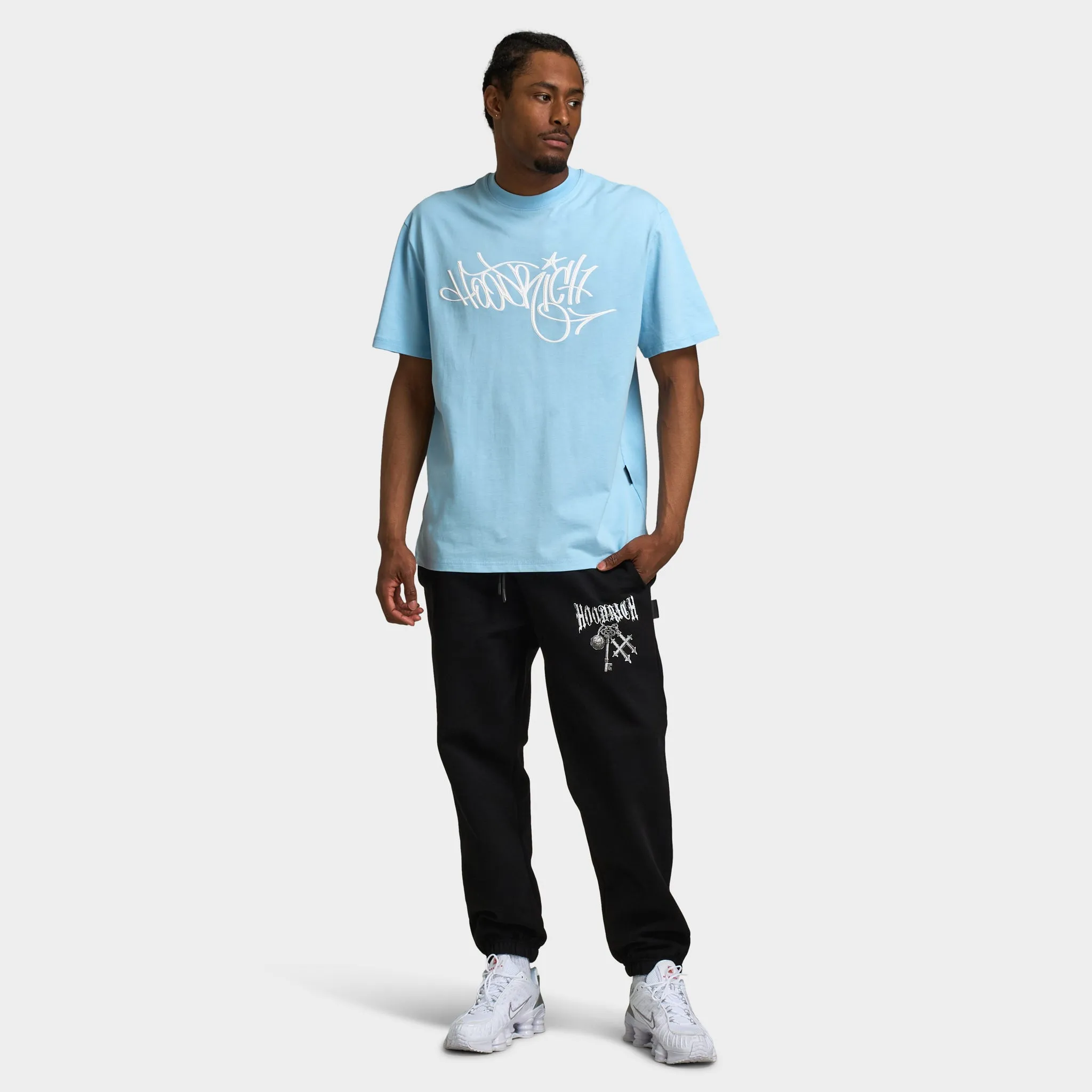 Hoodrich Tag Oversized Graphic T-Shirt Clear Sky / White