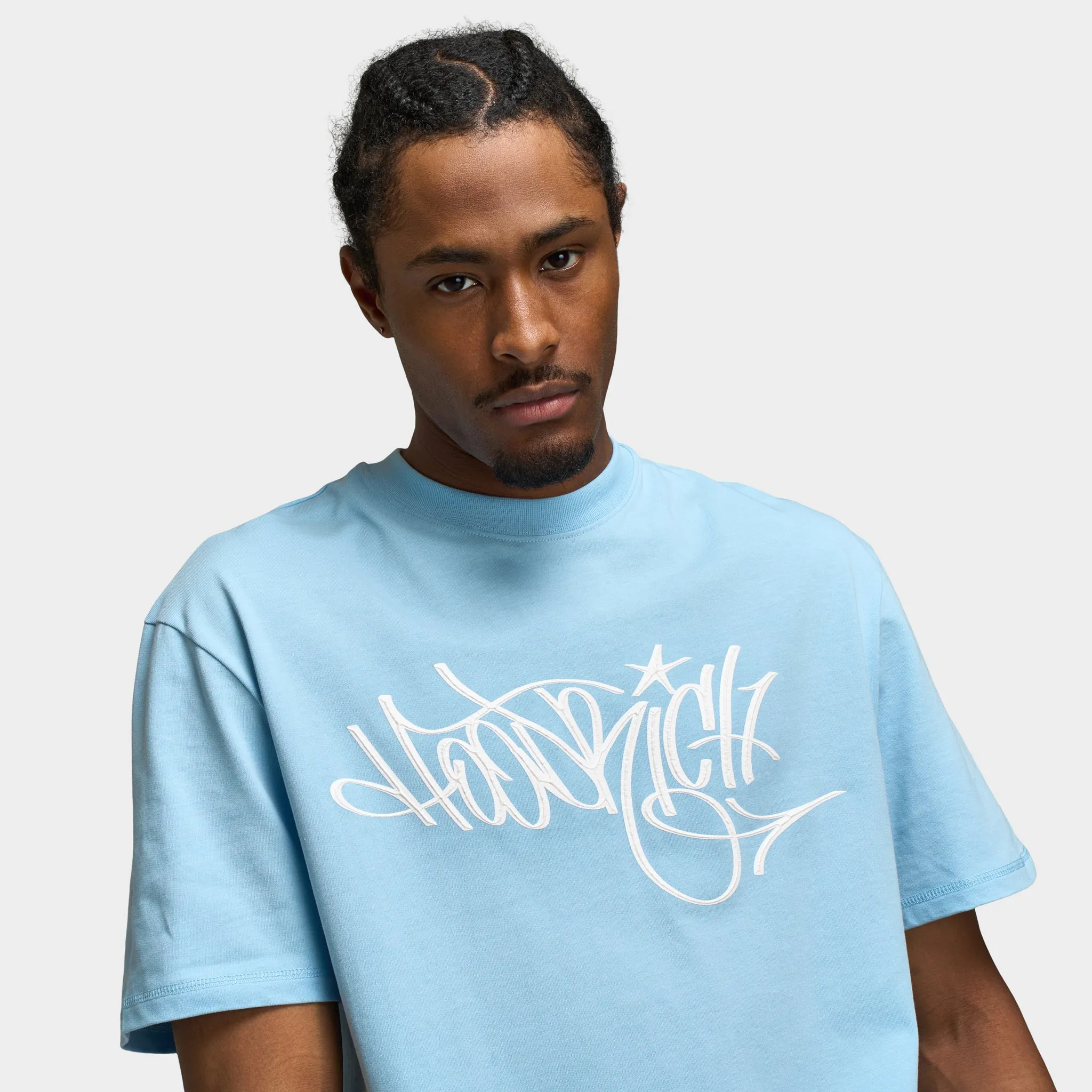 Hoodrich Tag Oversized Graphic T-Shirt Clear Sky / White