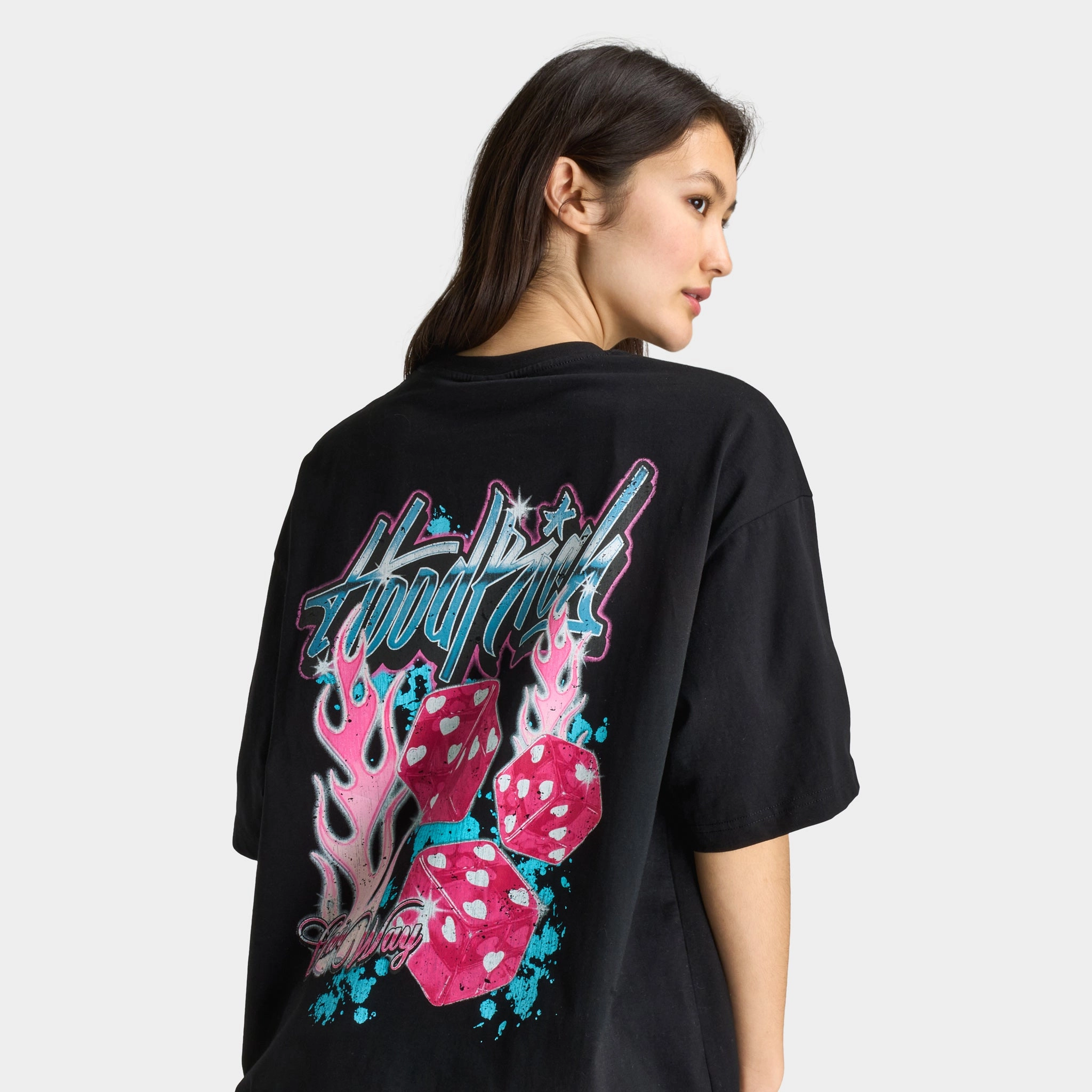 Hoodrich Women's Erupt Oversized T-shirt Black / Blue