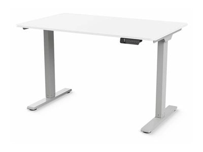 Humanscale eFloat Go 2.0 - Sit/standing desk - rectangular - electric height adjustment - white - silver base FYH12TS2448WH