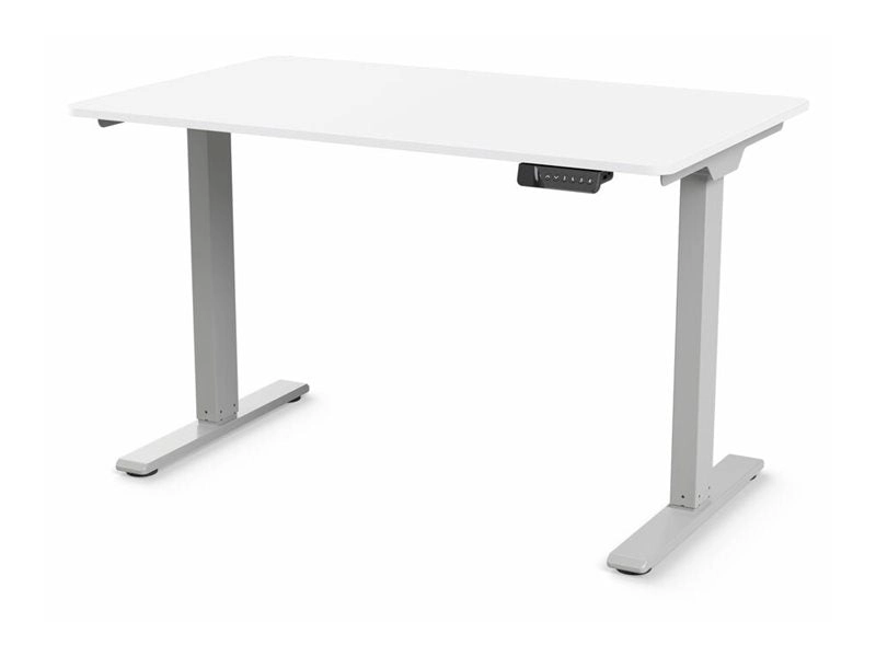 Humanscale eFloat Go 2.0 - Sit/standing desk - rectangular - electric height adjustment - white - silver base FYH12TS2448WH