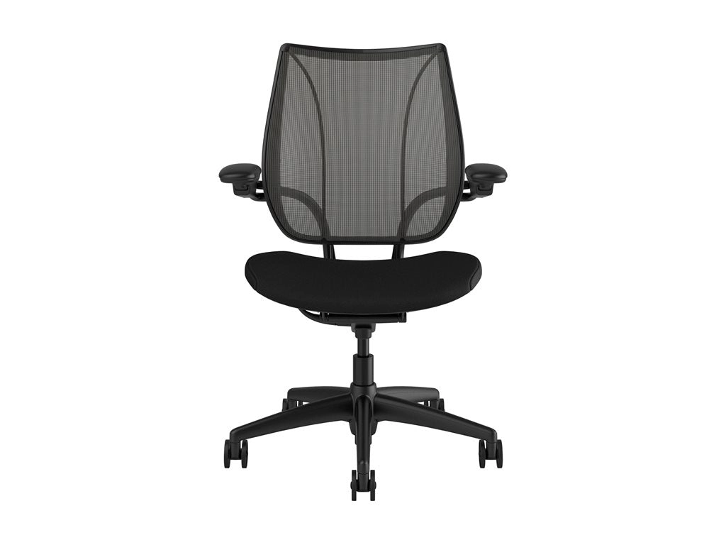 Humanscale Liberty - Chair - task - ergonomic - armrests - tilt - swivel - corvara (chrome-free leather) - black L113BN10CL10NFSSNSC