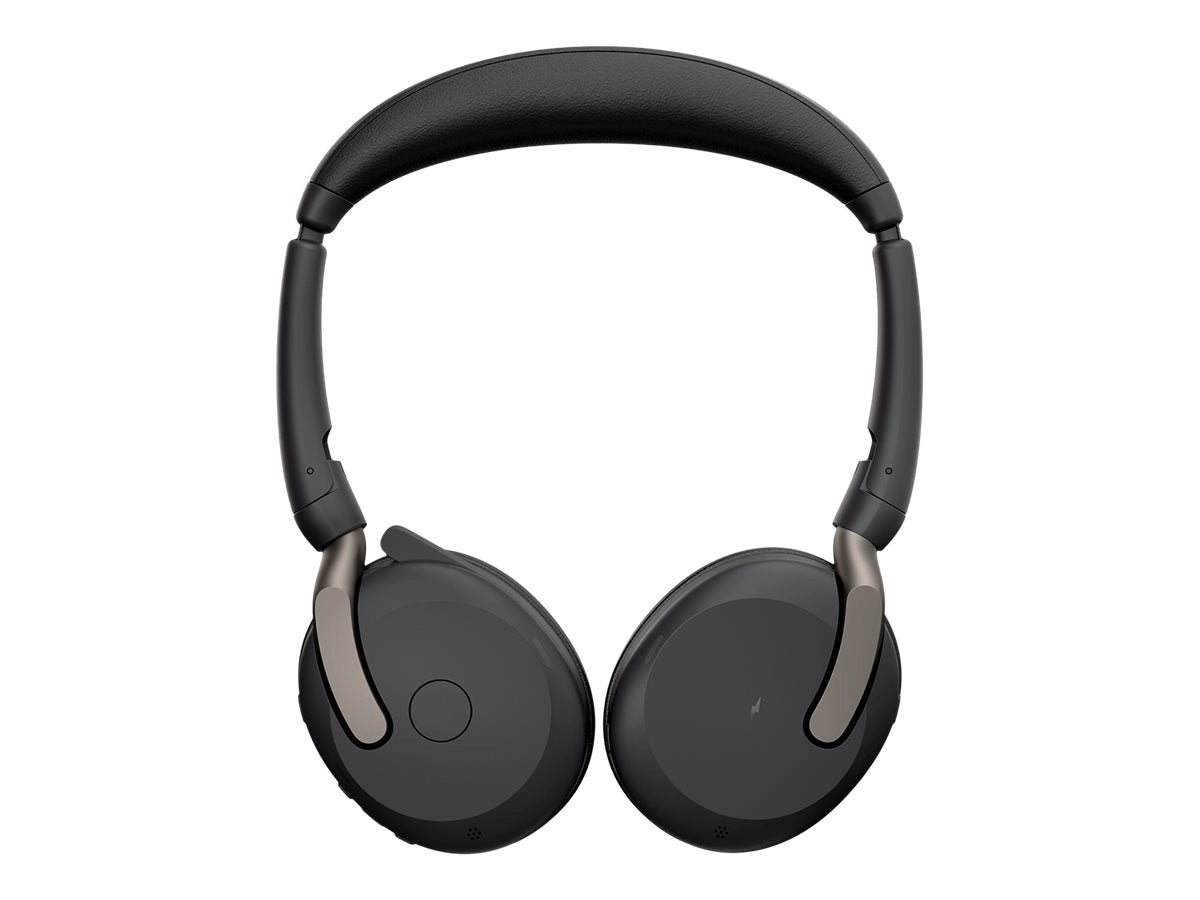 Jabra Evolve2 65 Flex UC Stereo - Headset - on-ear - Bluetooth - wireless - active noise canceling - USB-C - black - Optimized 26699-989-899-01