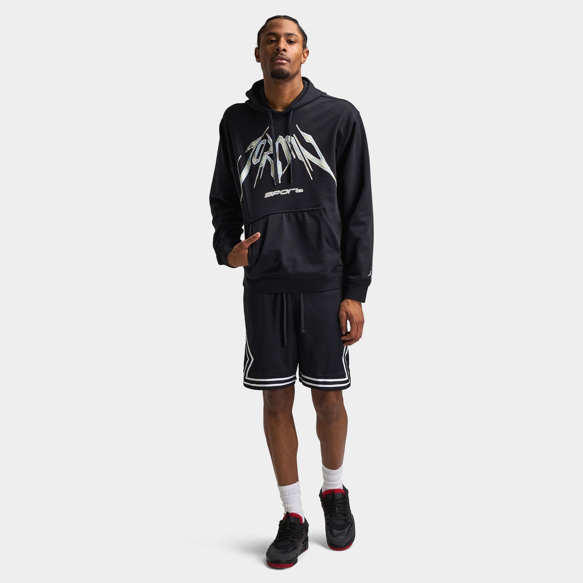 Jordan Dri-FIT Sport Graphic Hoodie Black / White