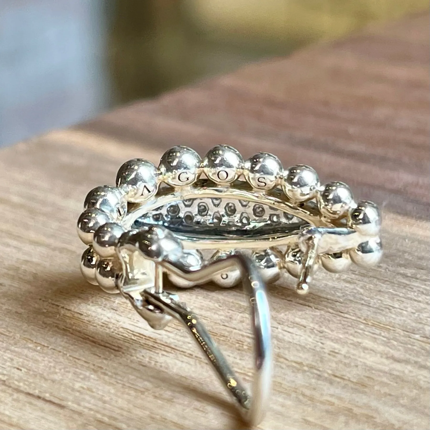 LAGOS Sterling Silver Signature Caviar Beaded Diamond Earrings