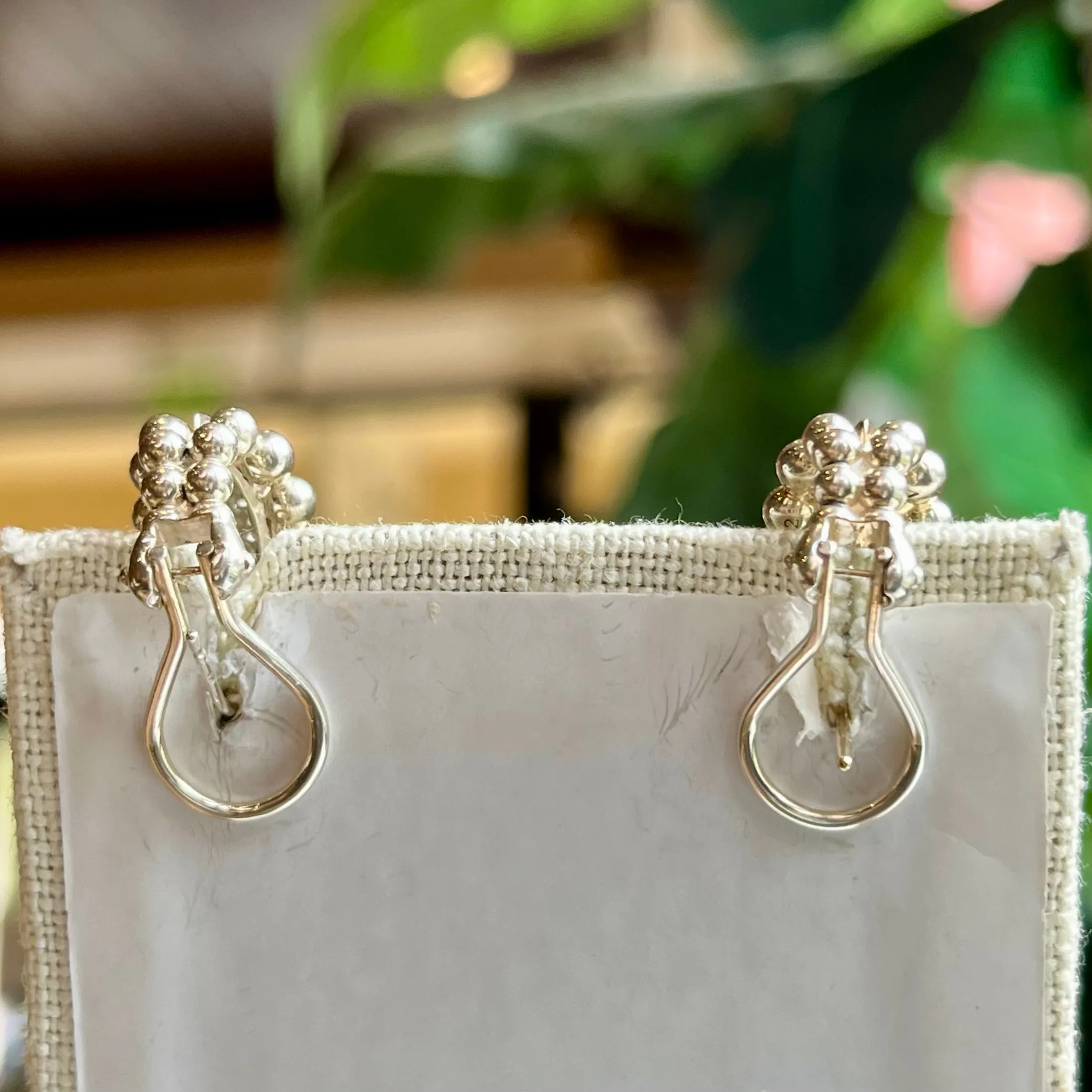 LAGOS Sterling Silver Signature Caviar Beaded Diamond Earrings