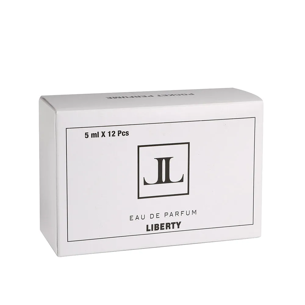 Liberty Luxury Pocket Perfume Testers for Women, Gift Set - Pack of 12, Long Lasting Fragrance, EDP - 12 Women Scent - Dream, Dusk, Bliss, Flirt, Bloom & Eden, (5ml each)
