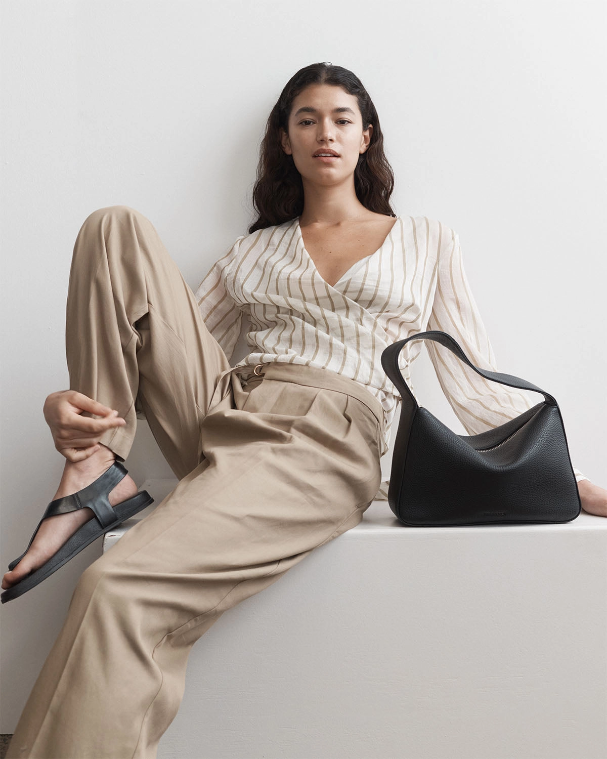 Mae Bag: Black Pebbled Leather