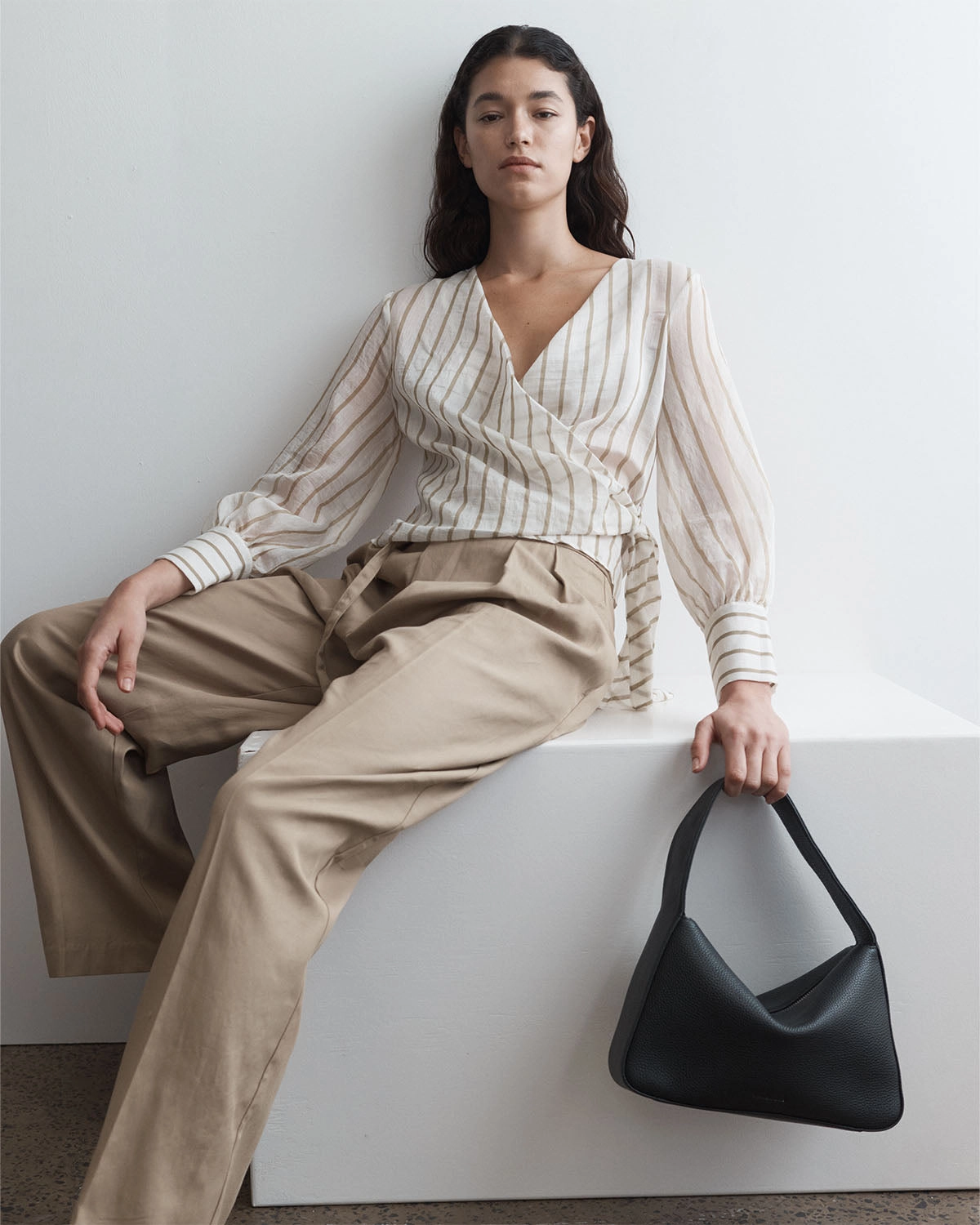 Mae Bag: Black Pebbled Leather
