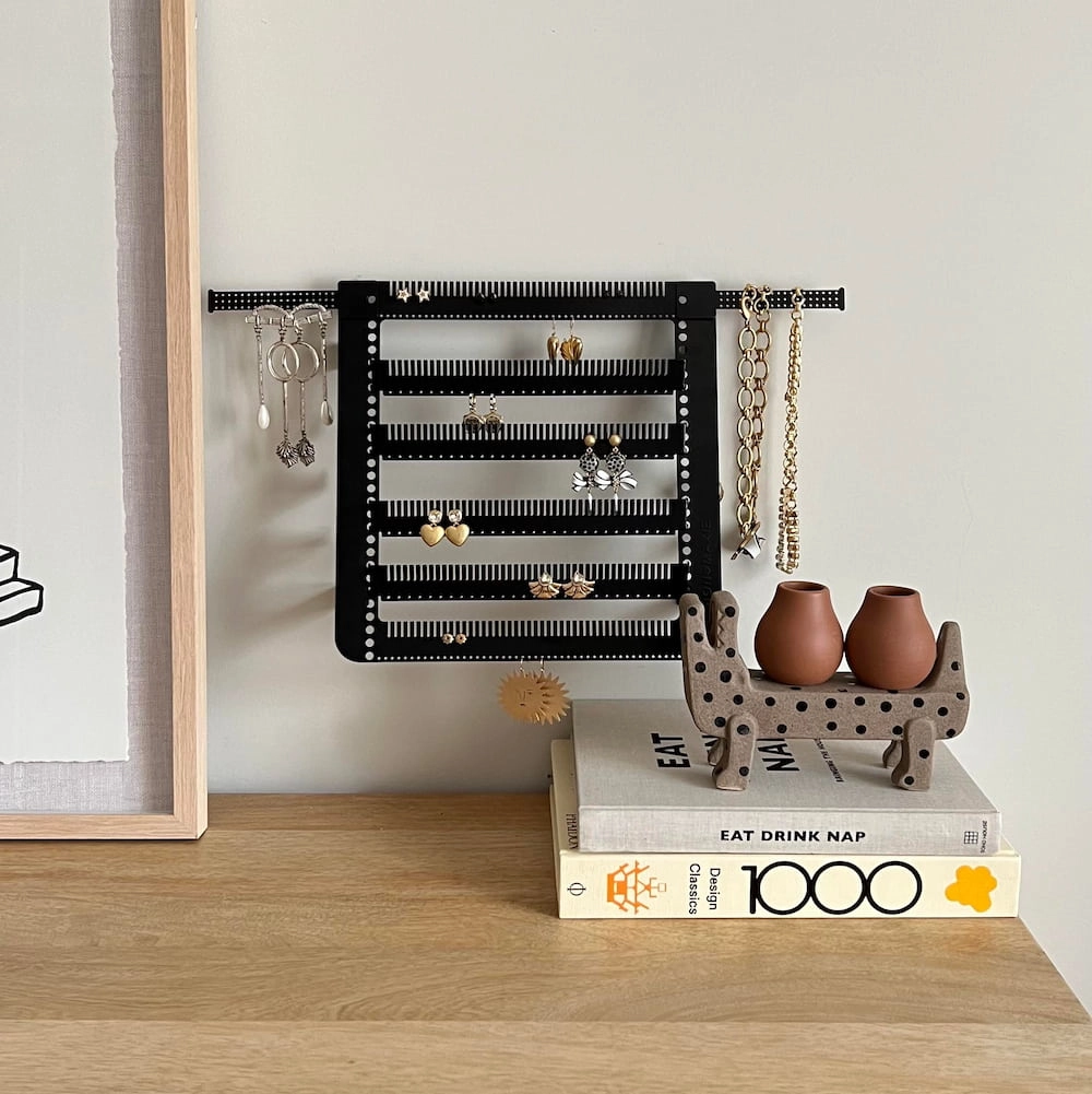 Metal Easy-Drop Jewellery Stand/Hanger -- Black