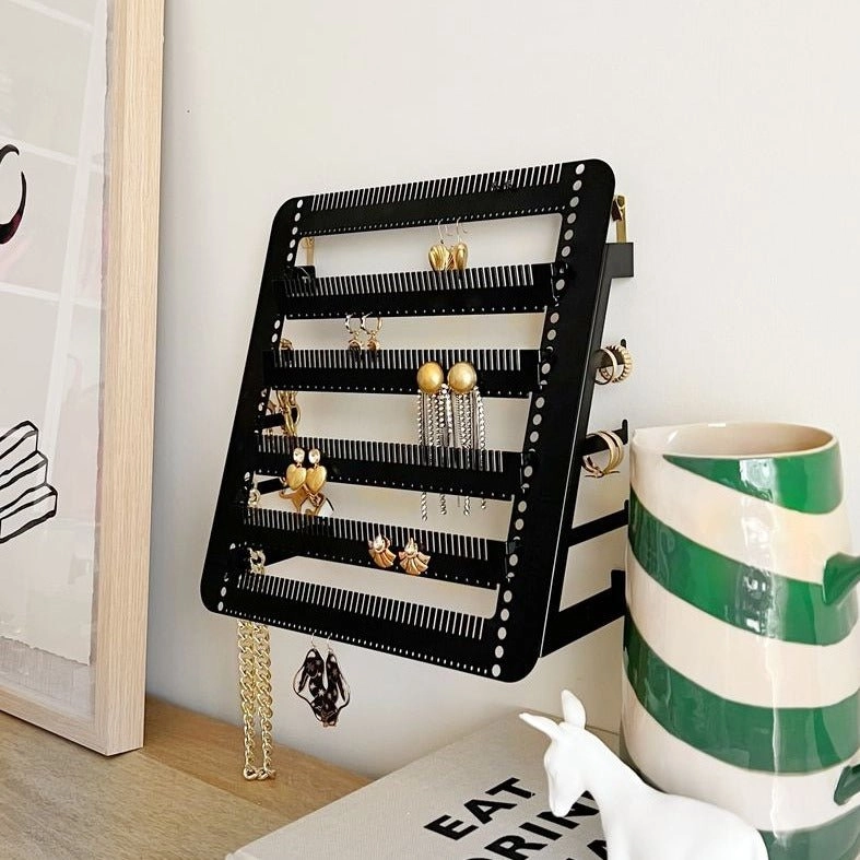 Metal Easy-Drop Jewellery Stand/Hanger -- Black