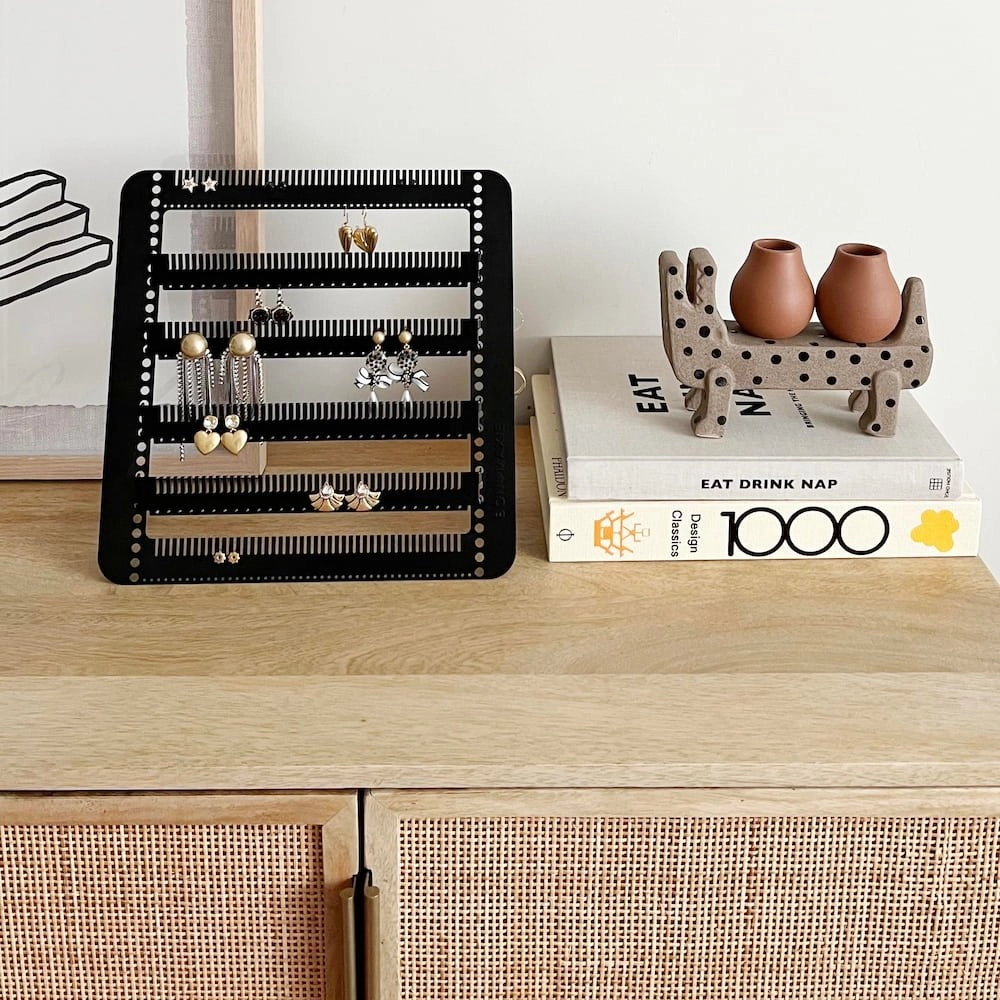 Metal Easy-Drop Jewellery Stand/Hanger -- Black