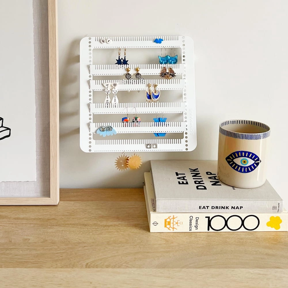 Metal Easy-Drop Jewellery Stand/Hanger -- White