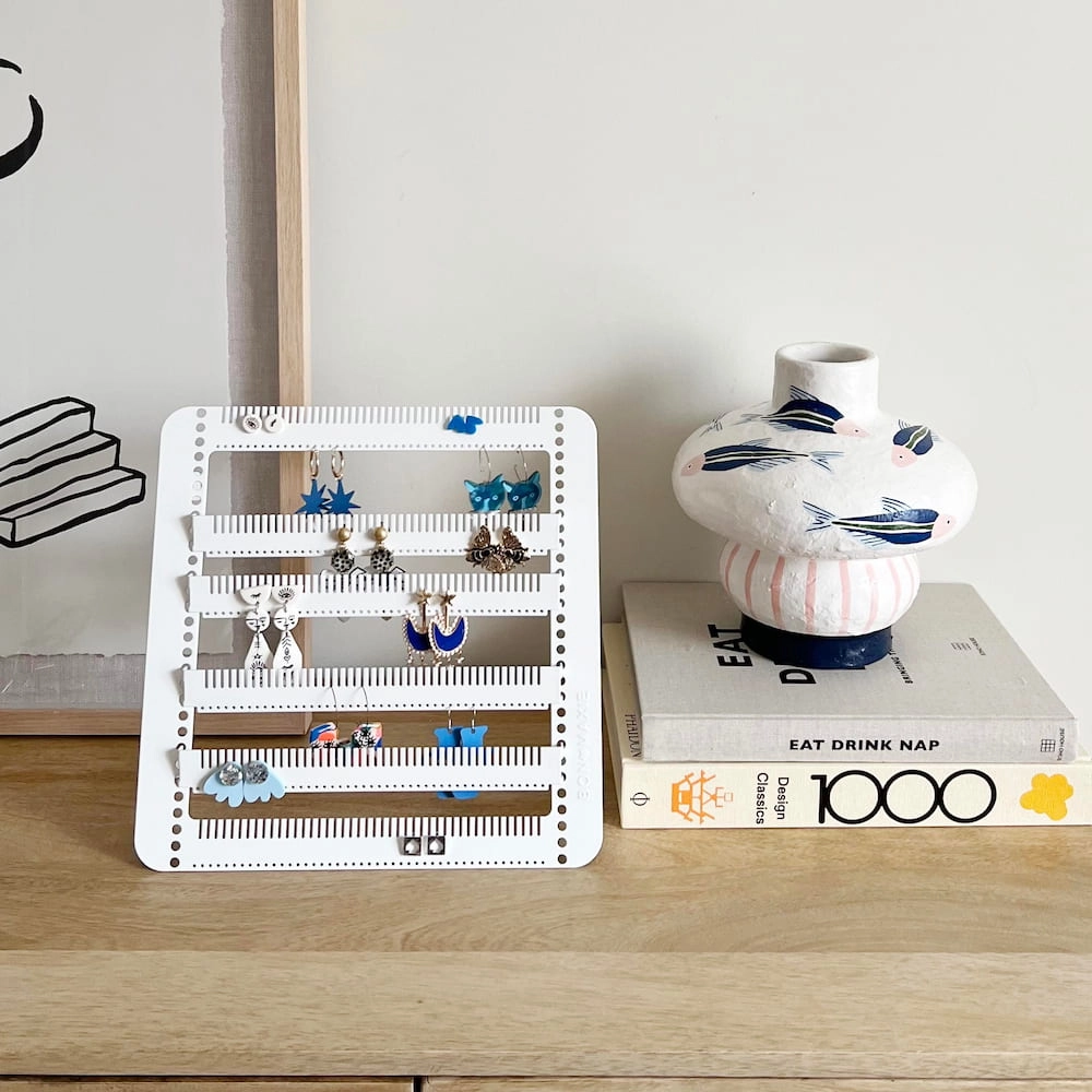 Metal Easy-Drop Jewellery Stand/Hanger -- White
