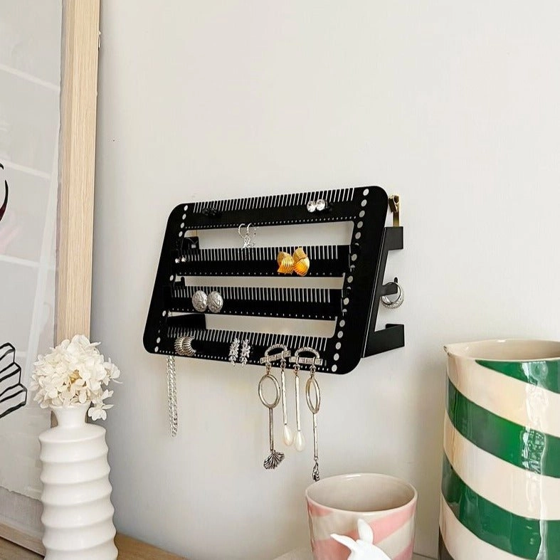 Mini Metal Easy-Drop Jewellery Stand/Hanger -- Black