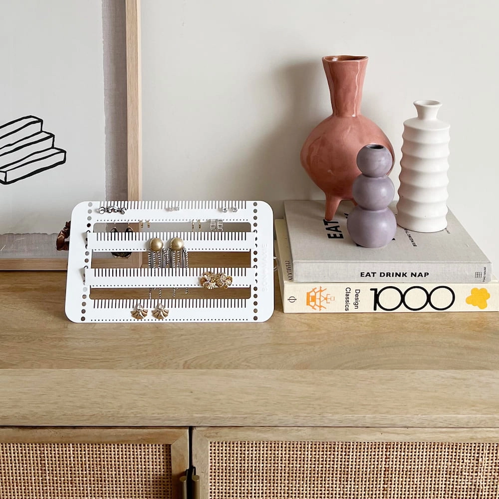 Mini Metal Easy-Drop Jewellery Stand/Hanger -- White