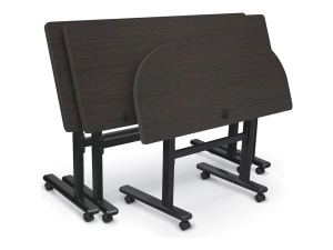 MooreCo - Sit/standing desk - mobile - rectangular - asian night - black base 90316-7949-BK