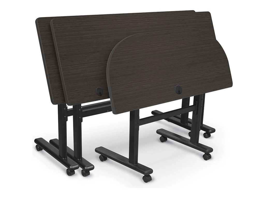 MooreCo - Sit/standing desk - mobile - rectangular - asian night - black base 90316-7949-BK