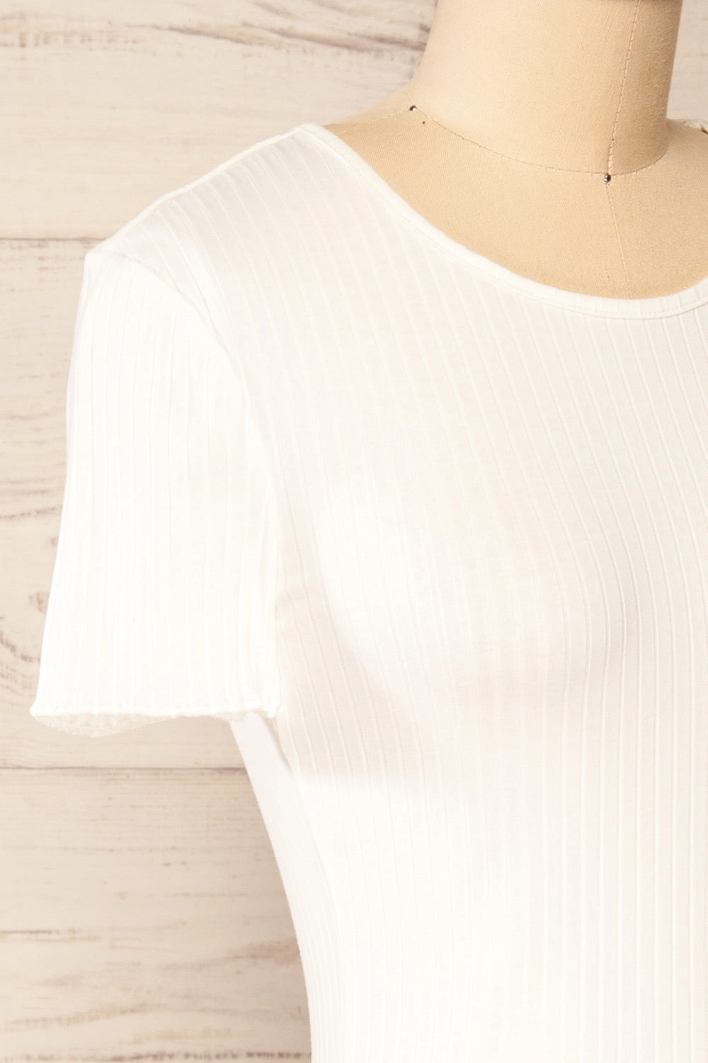 Paczkow White | Ribbed Lettuce-Edge T-Shirt