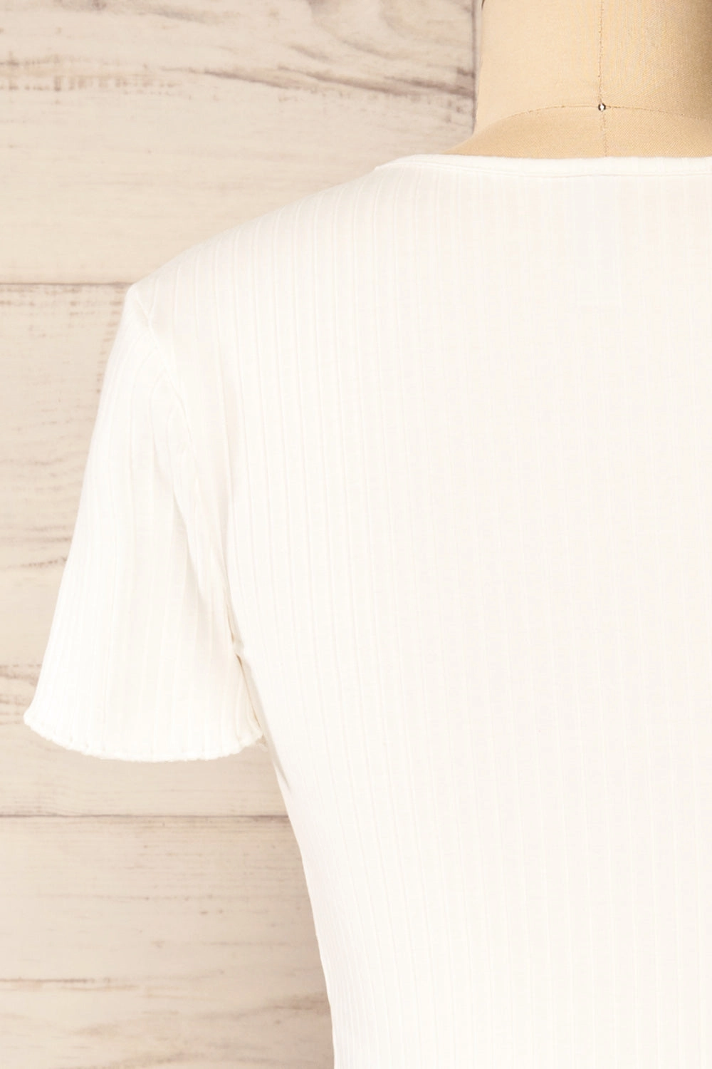 Paczkow White | Ribbed Lettuce-Edge T-Shirt