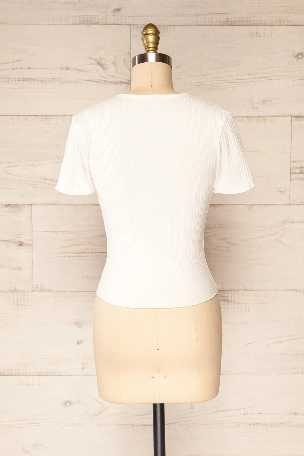 Paczkow White | Ribbed Lettuce-Edge T-Shirt