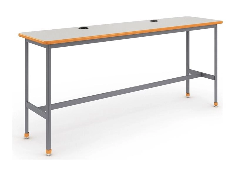 Paragon Chargebar - Standing desk - rectangular - frost - wisdom, grass green accents base CHARGEBAR-722442-918IZI