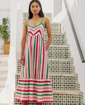 Pink City Prints Puglia Watermelon Stripe Dress