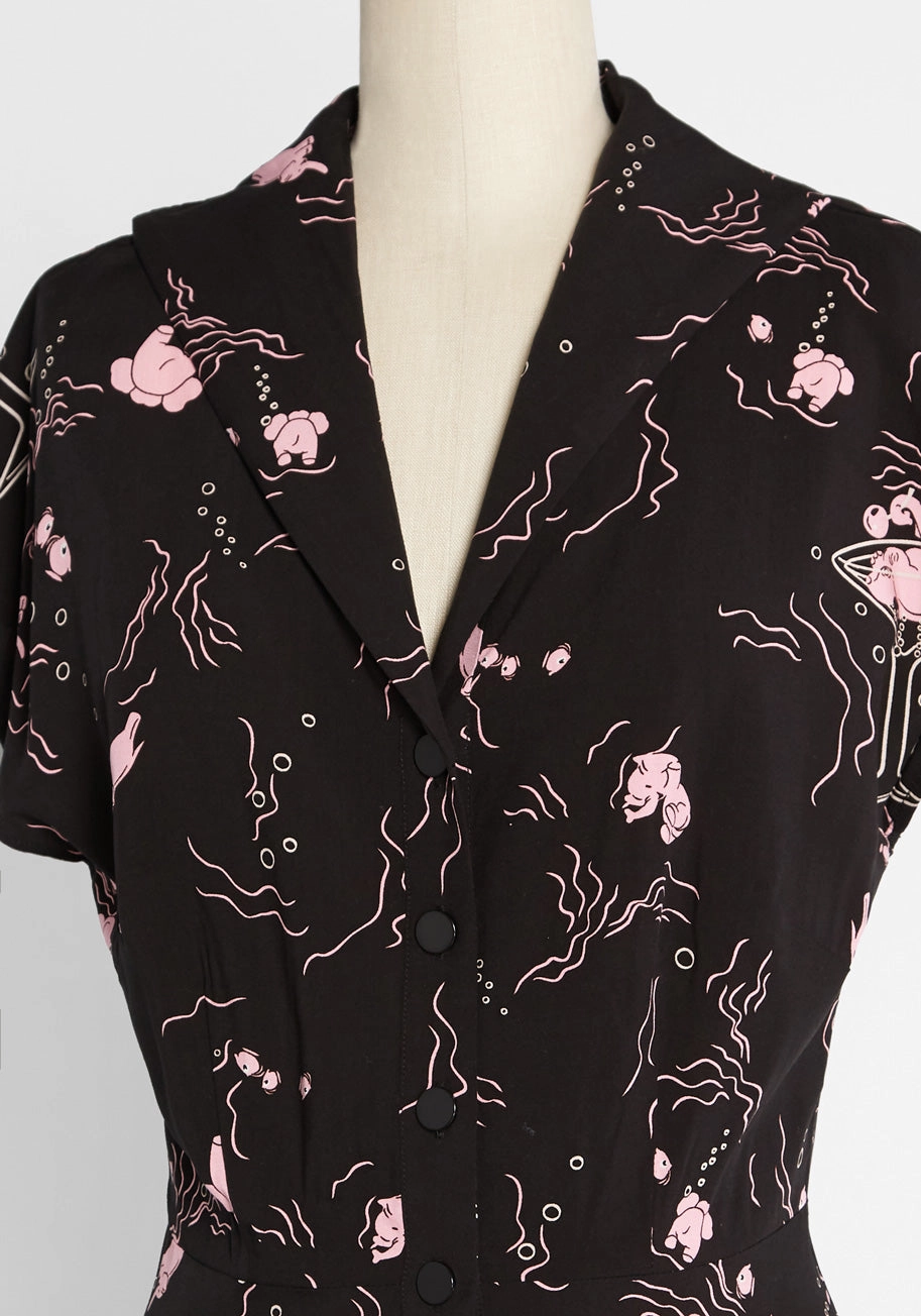 Pink Elephant Happy Hour Midi Dress