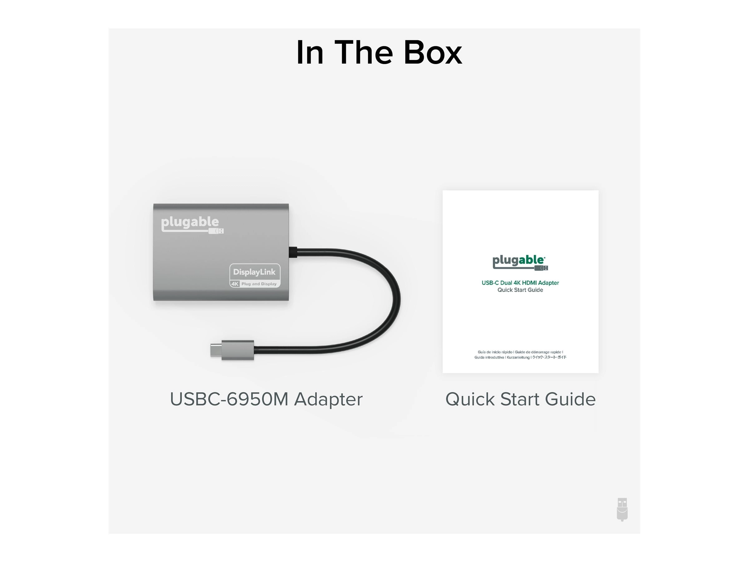 Plugable - Adapter - 24 pin USB-C male to HDMI female - 4K60Hz (3840 x 2160) support USBC-6950M