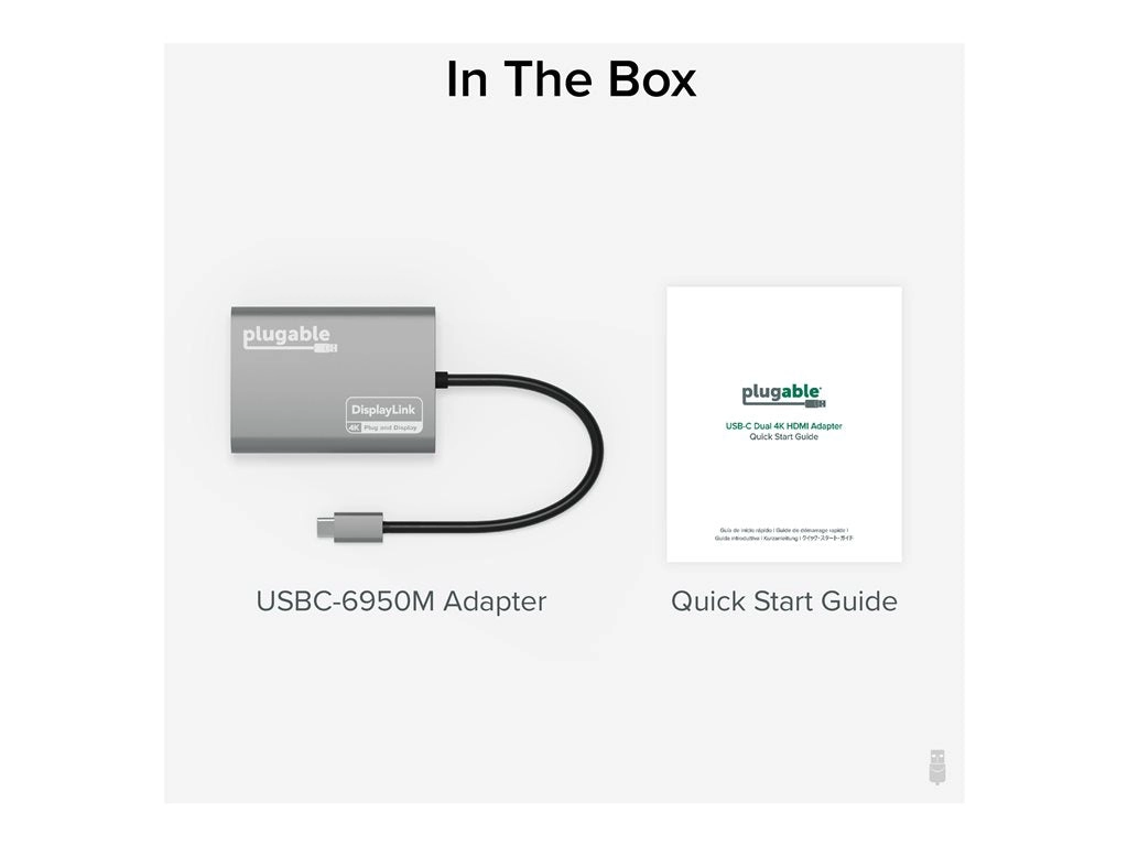 Plugable - Adapter - 24 pin USB-C male to HDMI female - 4K60Hz (3840 x 2160) support USBC-6950M