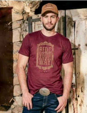Rangers Ride Your Way 924CA01 T-Shirt Burgundy