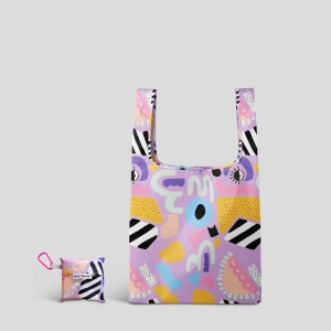 Reusable Shopping Bag - 2 Sizes -- Eye Love Purple