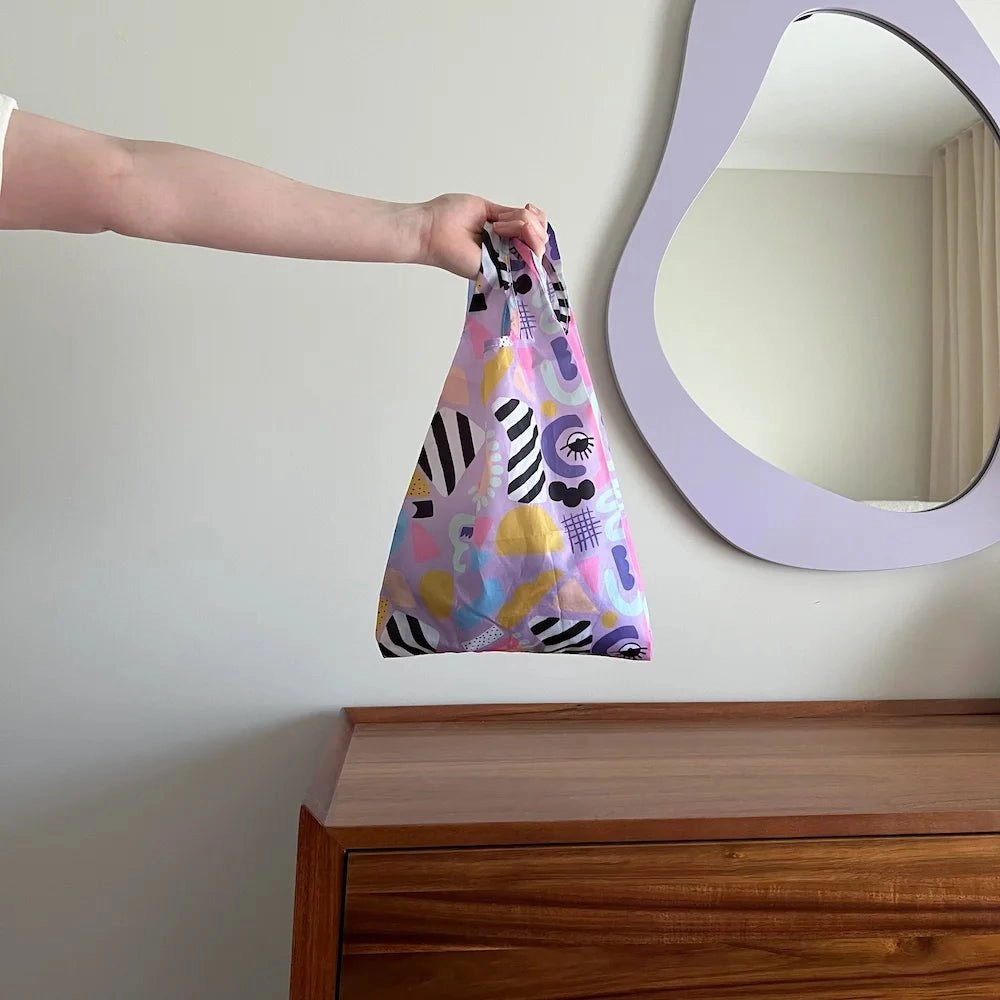 Reusable Shopping Bag - 2 Sizes -- Eye Love Purple