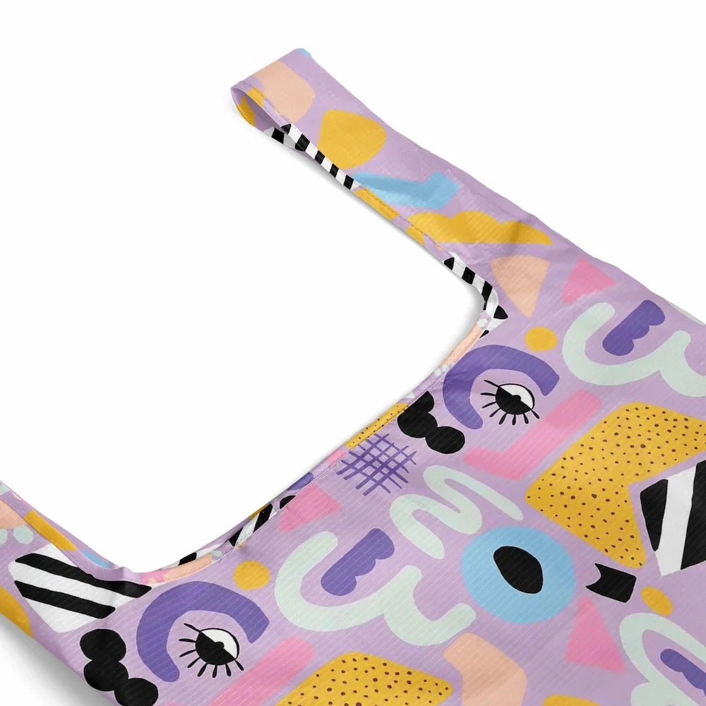 Reusable Shopping Bag - 2 Sizes -- Eye Love Purple