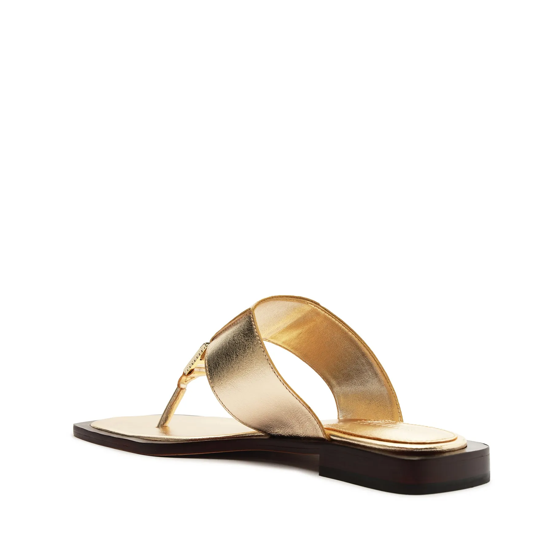 Salma Metallic Leather Flat Sandal