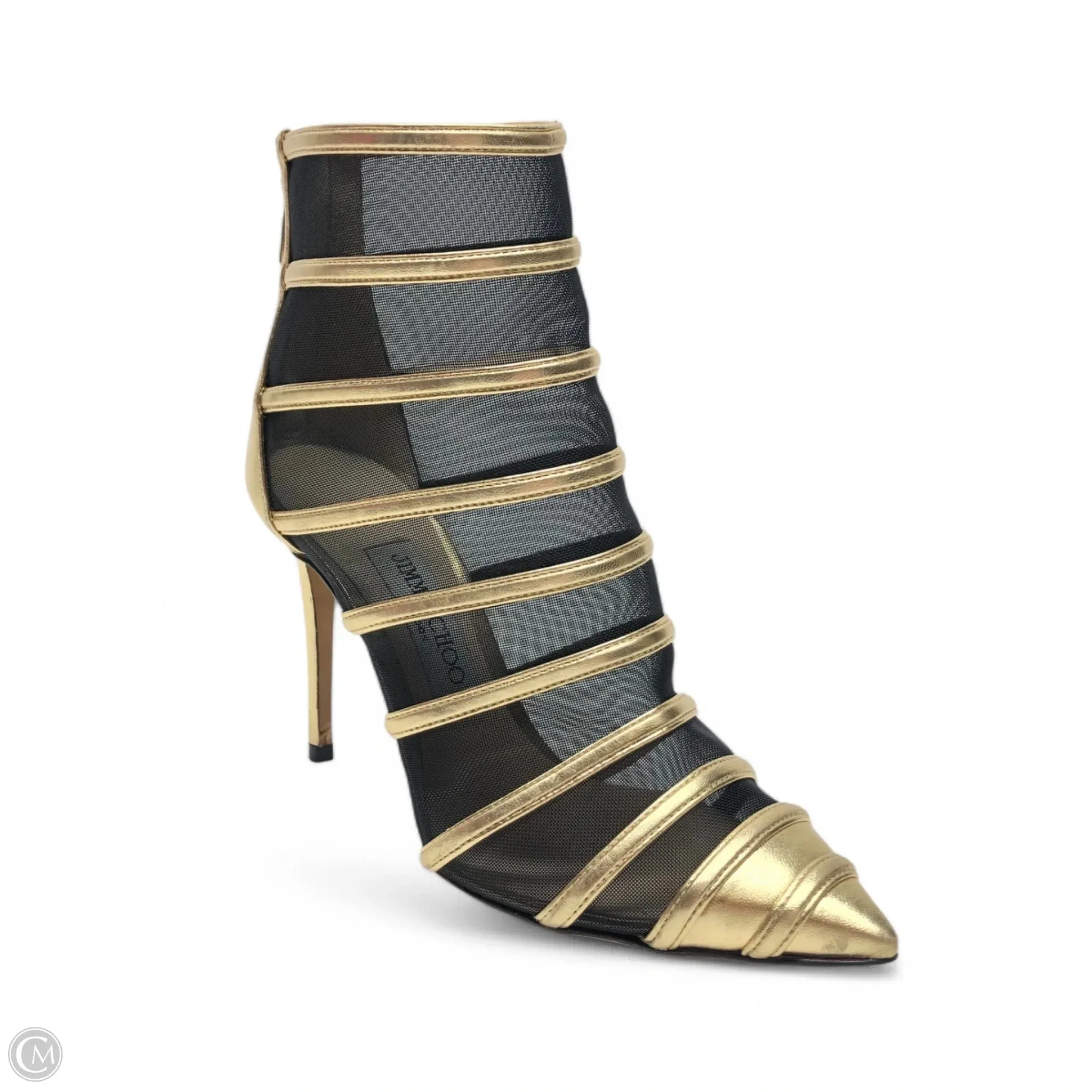 Shoes Luxury Designer By Jimmy Choo In Gold, Size: 6.5