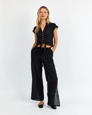 Side Slit Beach Pant - Black