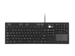 SIIG - Keyboard - industrial - with touchpad - washable - backlit - USB - QWERTY - black JK-US0W11-S1