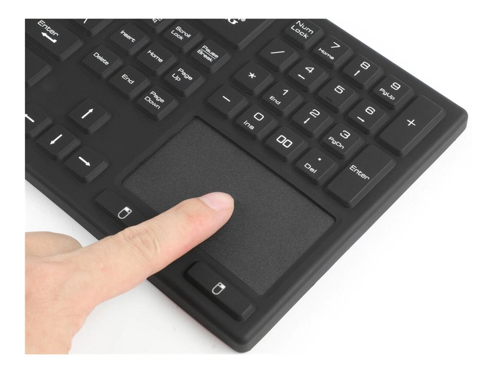 SIIG - Keyboard - industrial - with touchpad - washable - backlit - USB - QWERTY - black JK-US0W11-S1