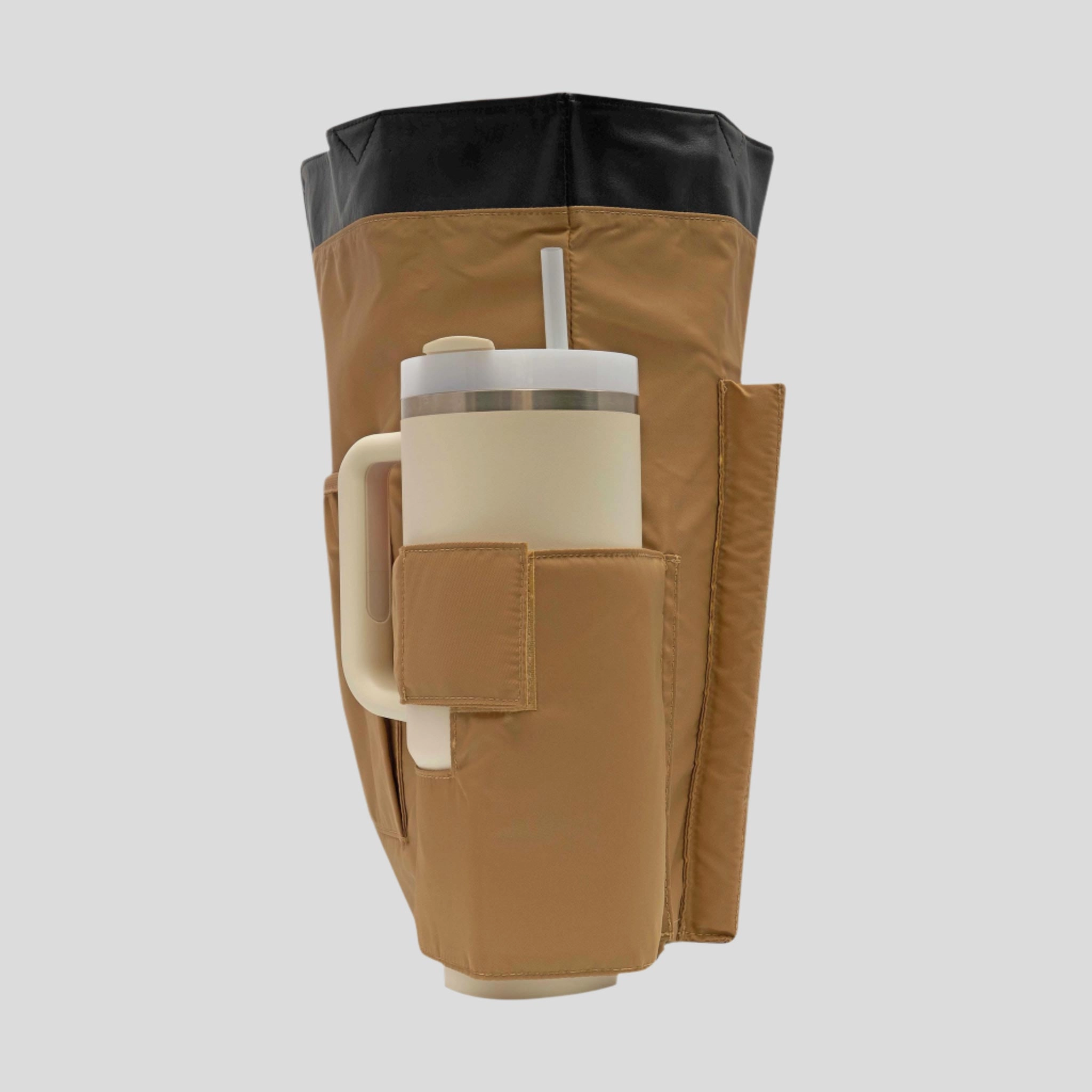 Slouchy Leather Hobo Tote Bag -- Tan