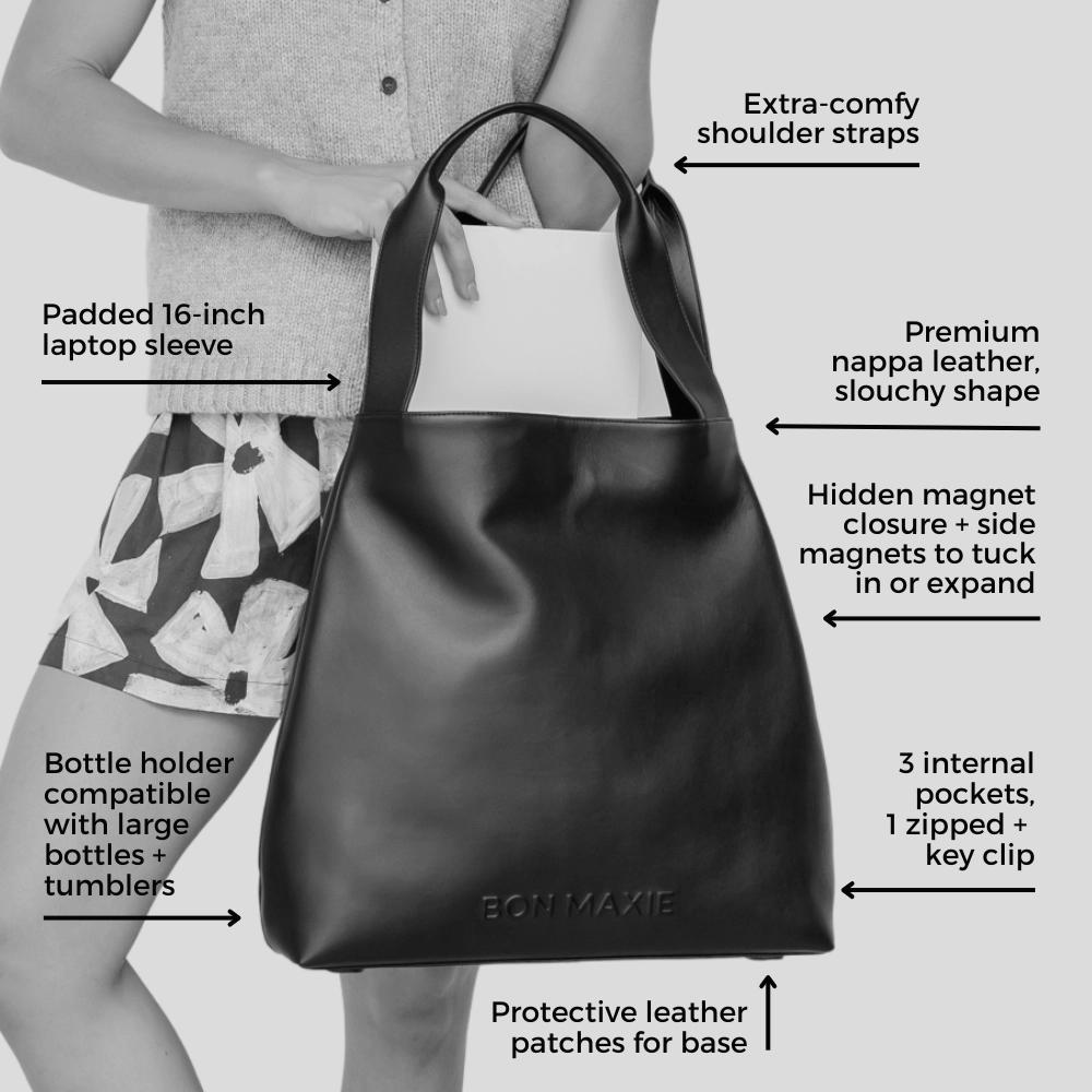 Slouchy Leather Hobo Tote Bag -- Tan