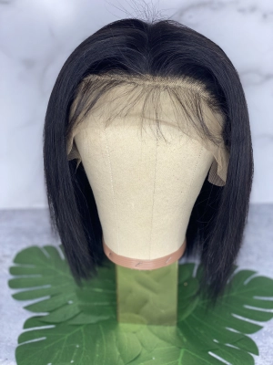 Straight Transparent Lace Frontal Human Hair Bob Wig
