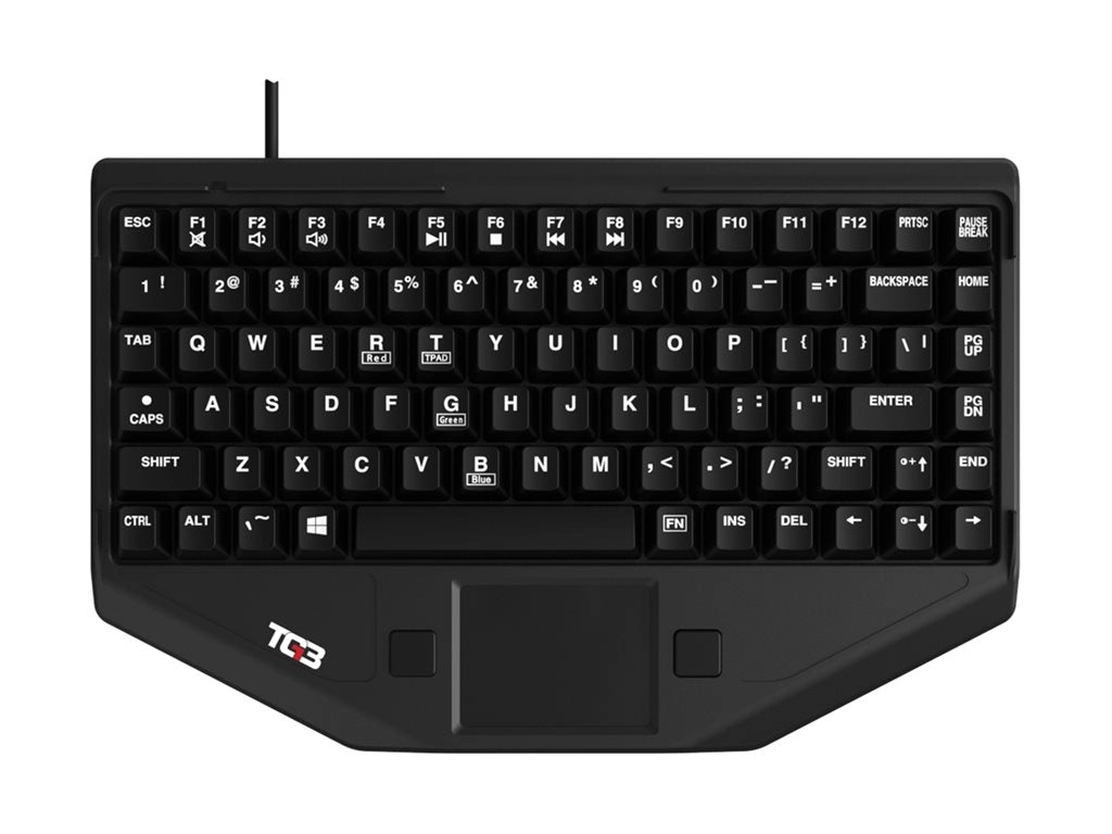 TG3 Electronics BLTX Series - Keyboard - with touchpad, mouse buttons - backlit - USB - key switch: Tactile - black KBA-BLTX-U-US