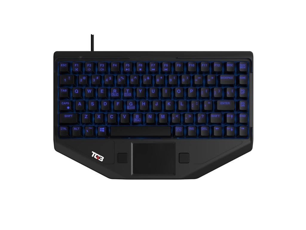 TG3 Electronics BLTX Series - Keyboard - with touchpad, mouse buttons - backlit - USB - key switch: Tactile - black KBA-BLTX-U-US
