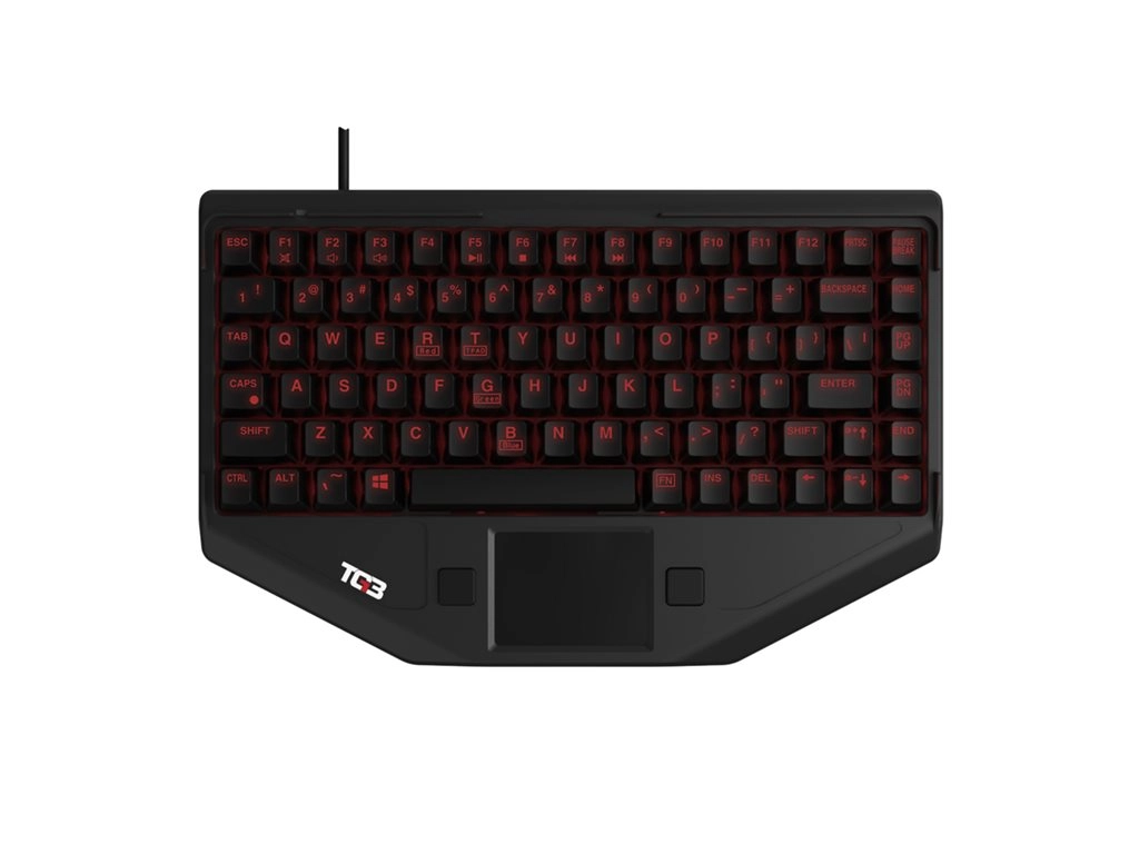 TG3 Electronics BLTX Series - Keyboard - with touchpad, mouse buttons - backlit - USB - key switch: Tactile - black KBA-BLTX-U-US